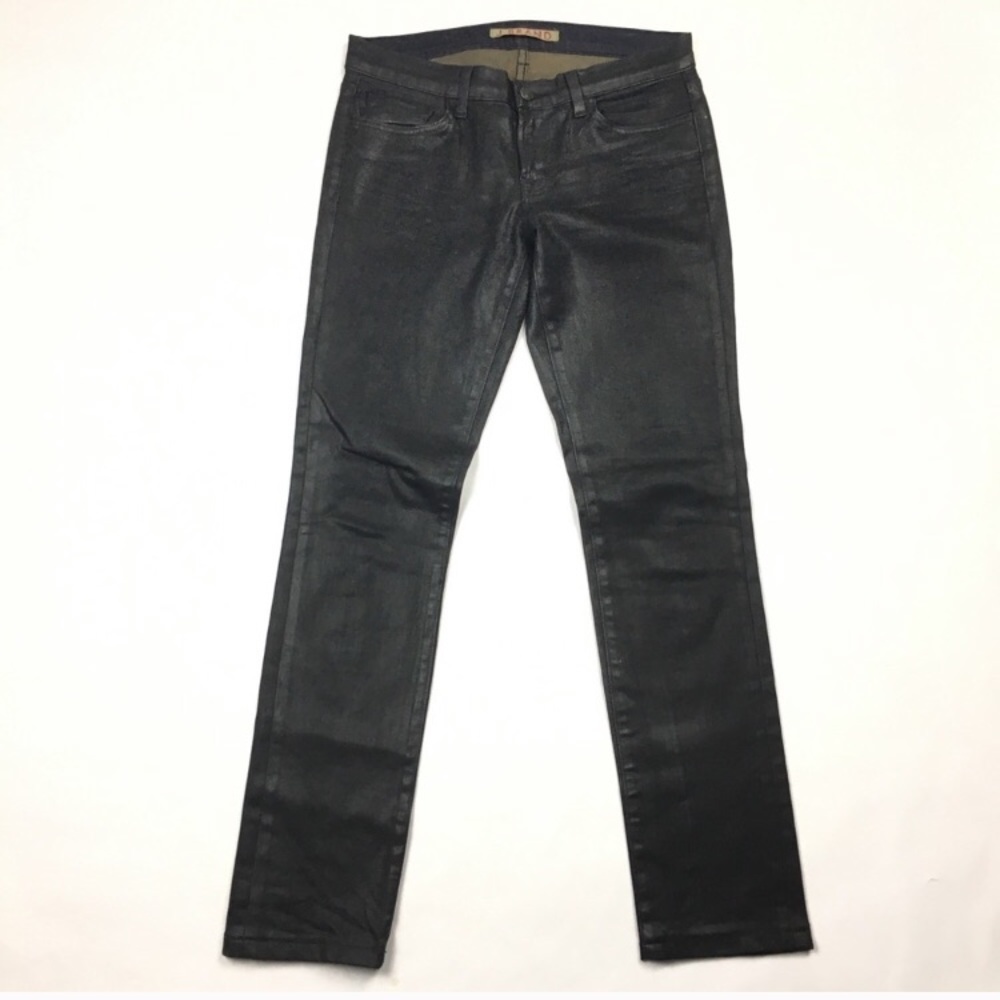 J Brand, Coated Denim Pencil Jeans